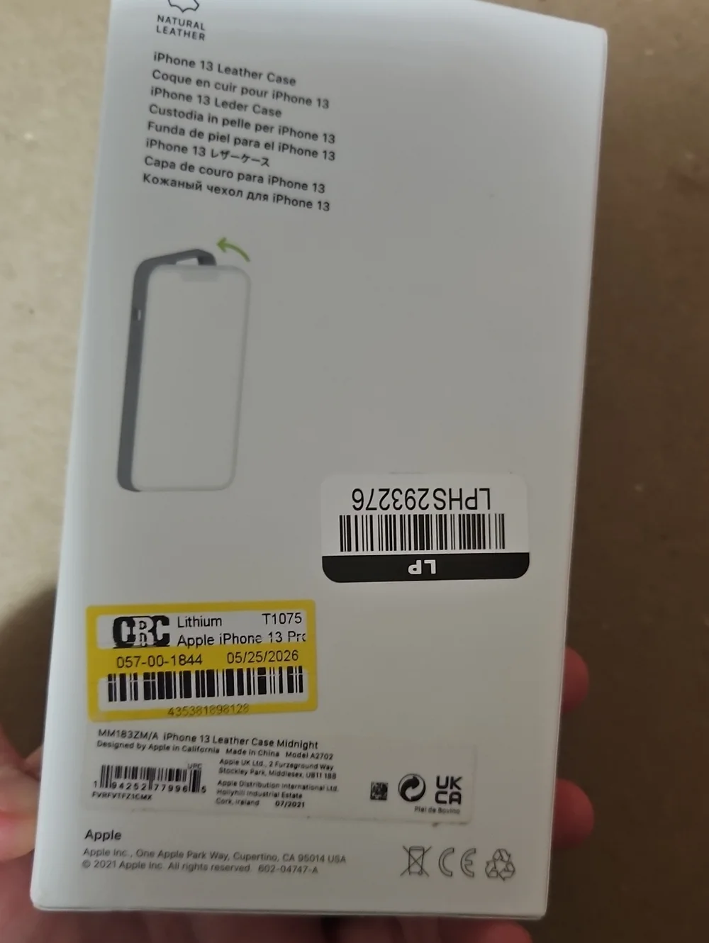 APPLE IPHONE 13 LEATHER CASE: MIDNIGHT (NAVY): NEW IN BOX